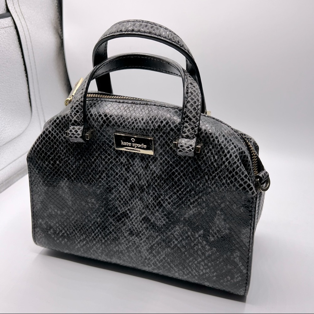 KATE SPADE Gray snakeskin handbag